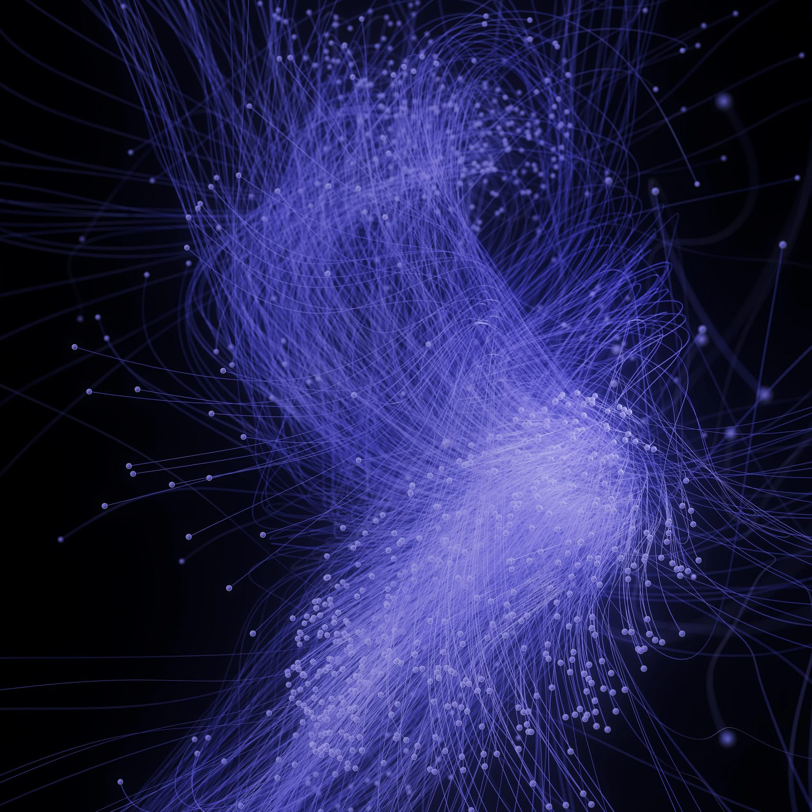 Abstract blue network of lines and dots